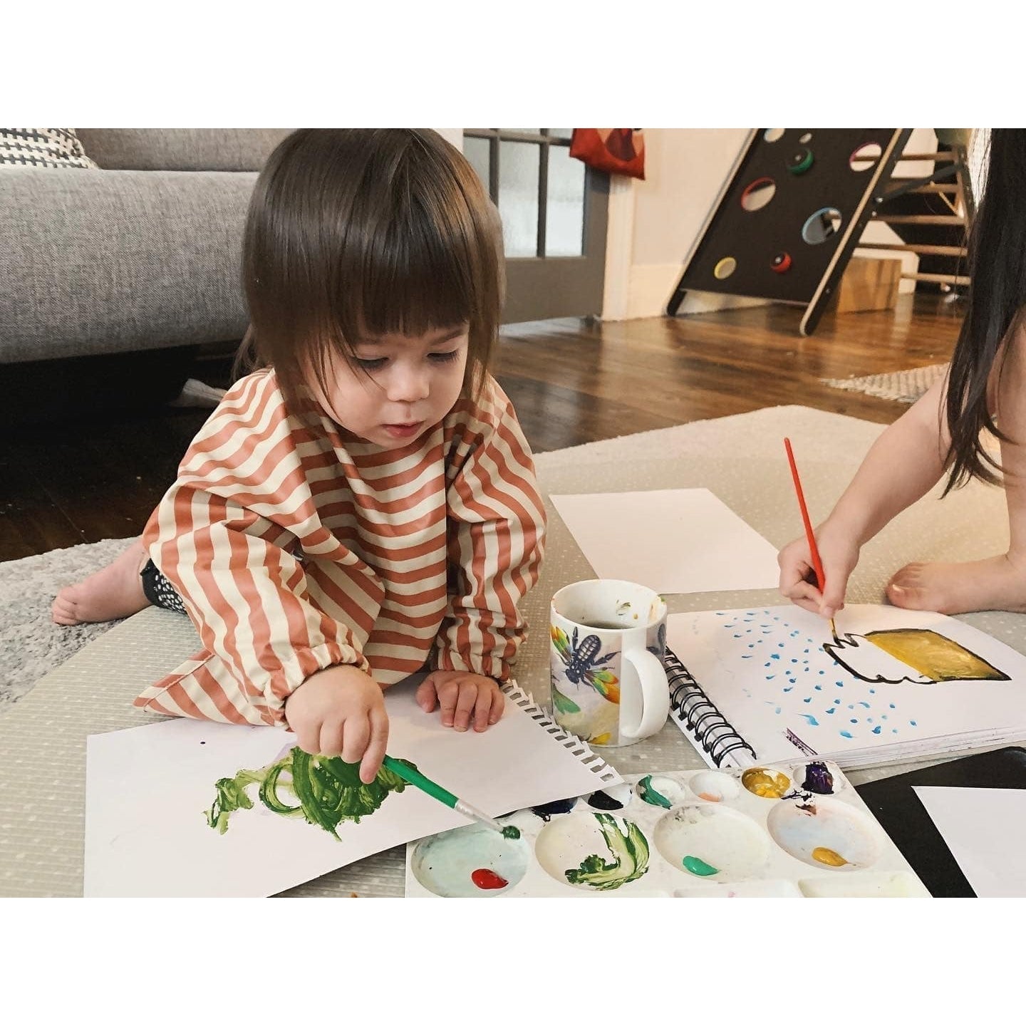 Cover All Bibs | Catch All Cape Bibs | Cherry Rainbows | La Romi