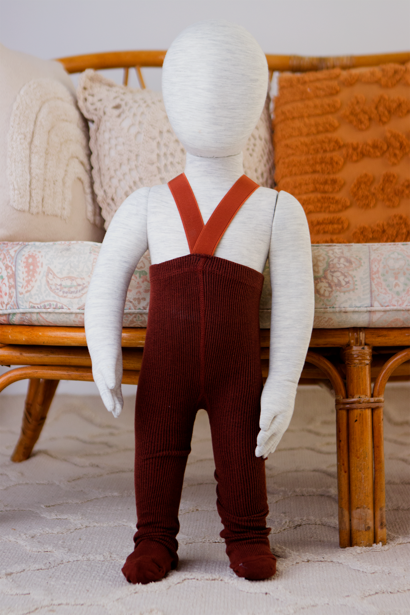 Dungaree Tights | Baby + Toddler Dungaree Tights | Chestnut | La Romi