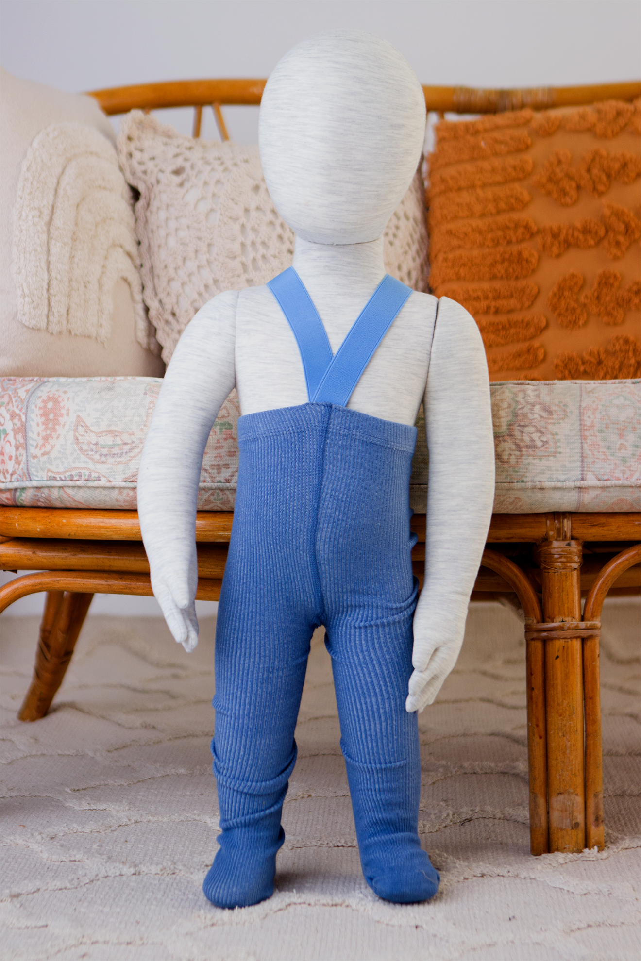 Dungaree Tights | Baby + Toddler Dungaree Tights | Cornflower Blue | La Romi