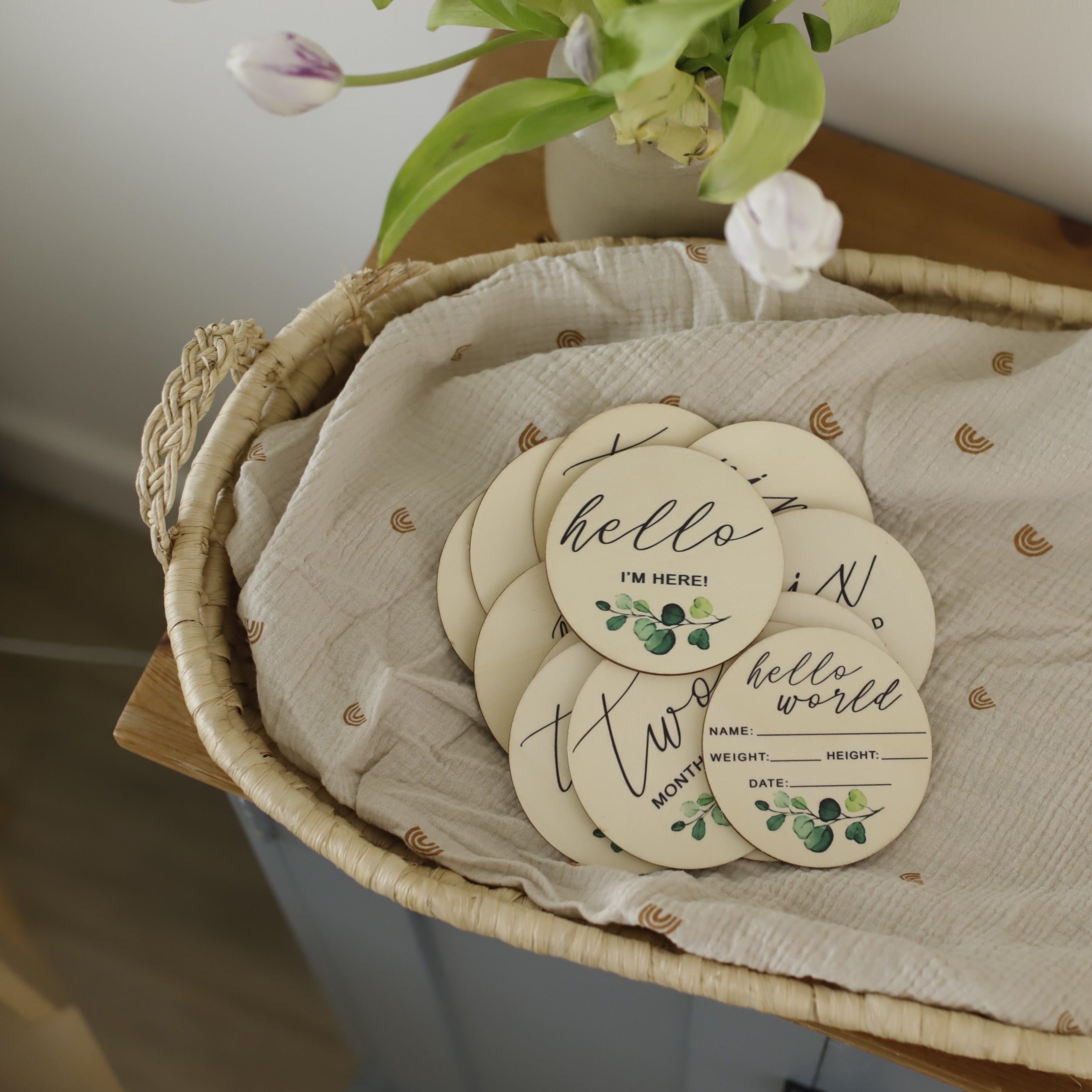 Seasonal & Holiday Decorations | Milestone Discs | Botanical Theme | La Romi