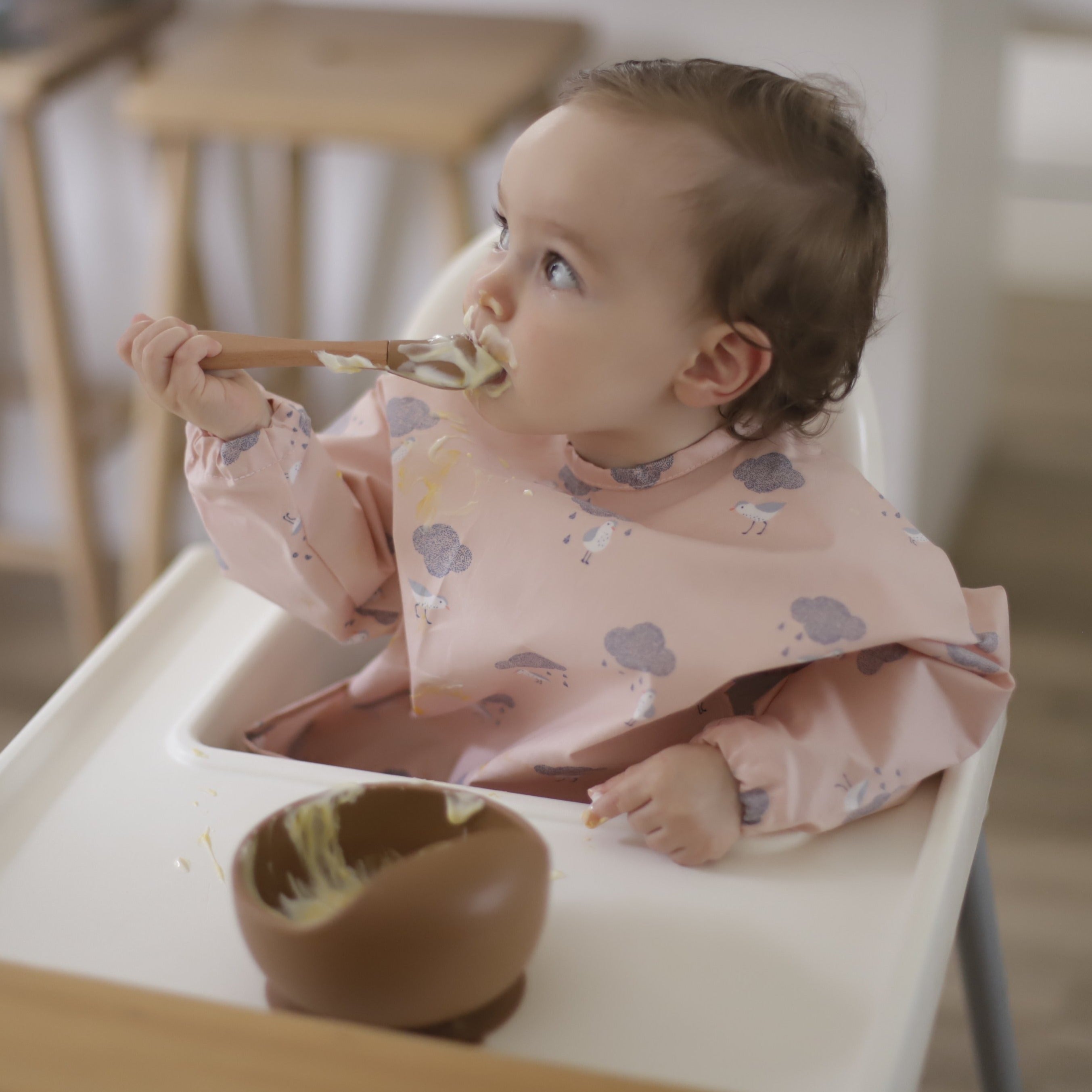 Cover-all Waterproof Bibs | Pink Clouds