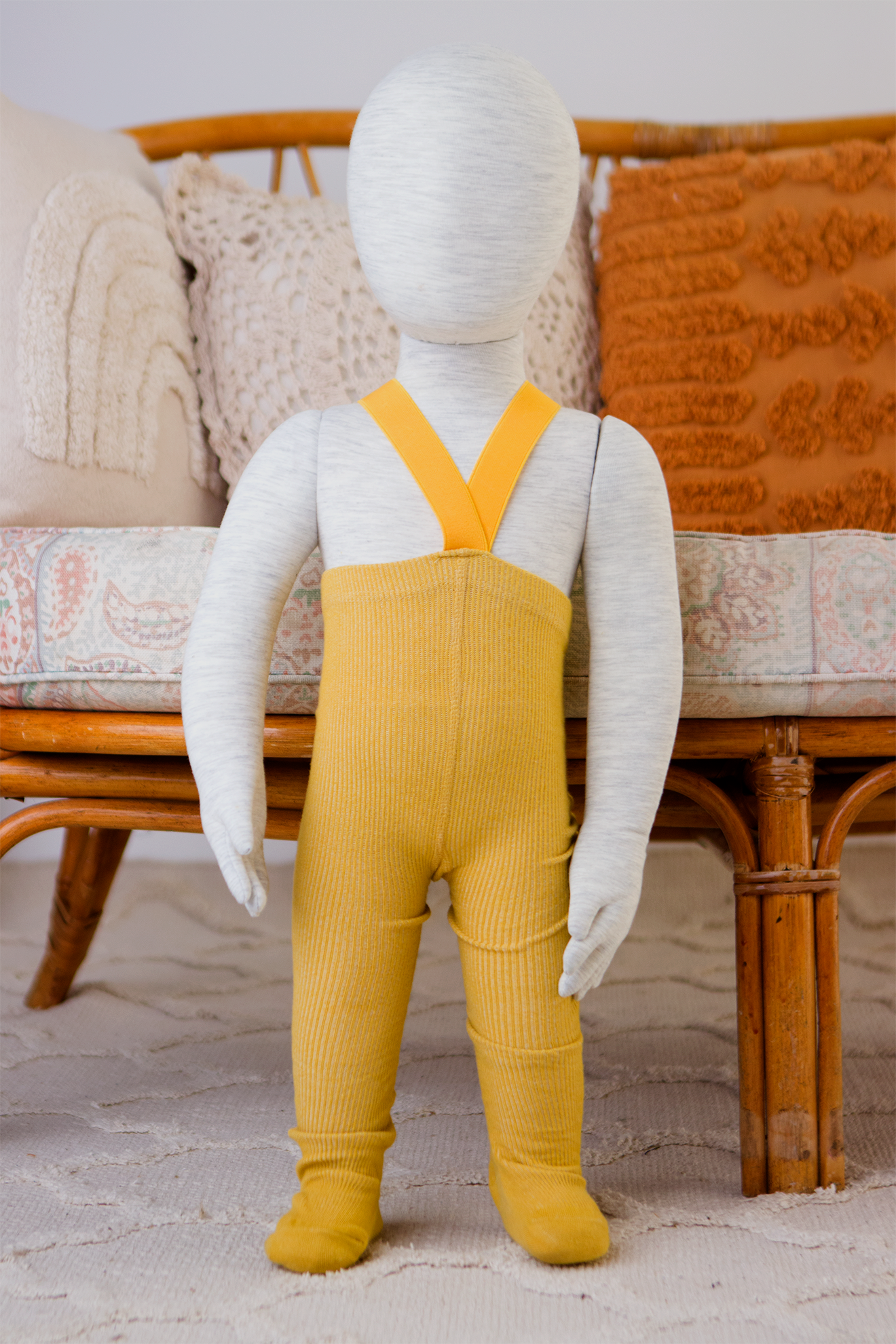 Dungaree Tights | Baby + Toddler Dungaree Tights | Mustard | La Romi