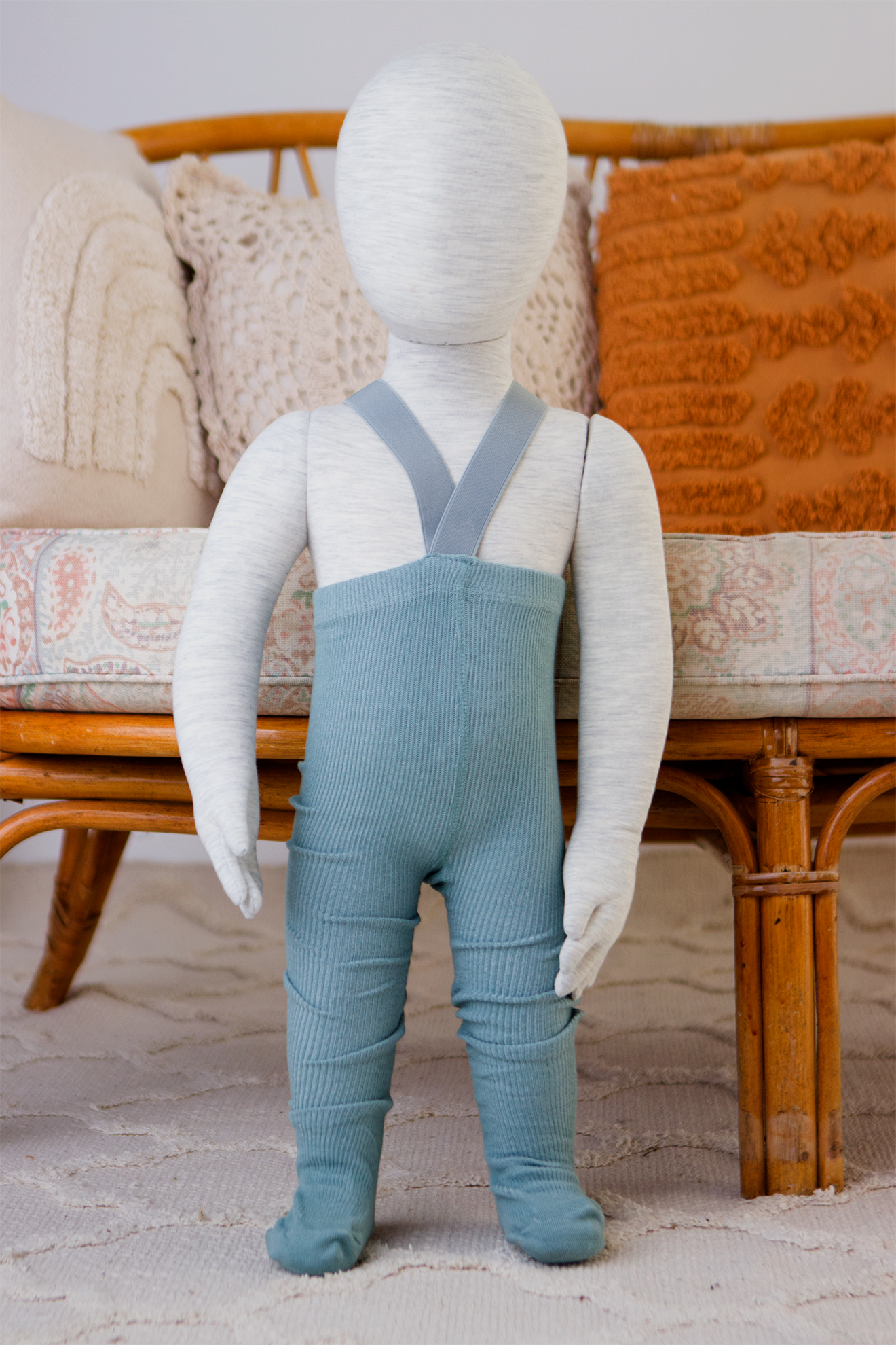 Dungaree Tights | Baby + Toddler Dungaree Tights | Seafoam | La Romi