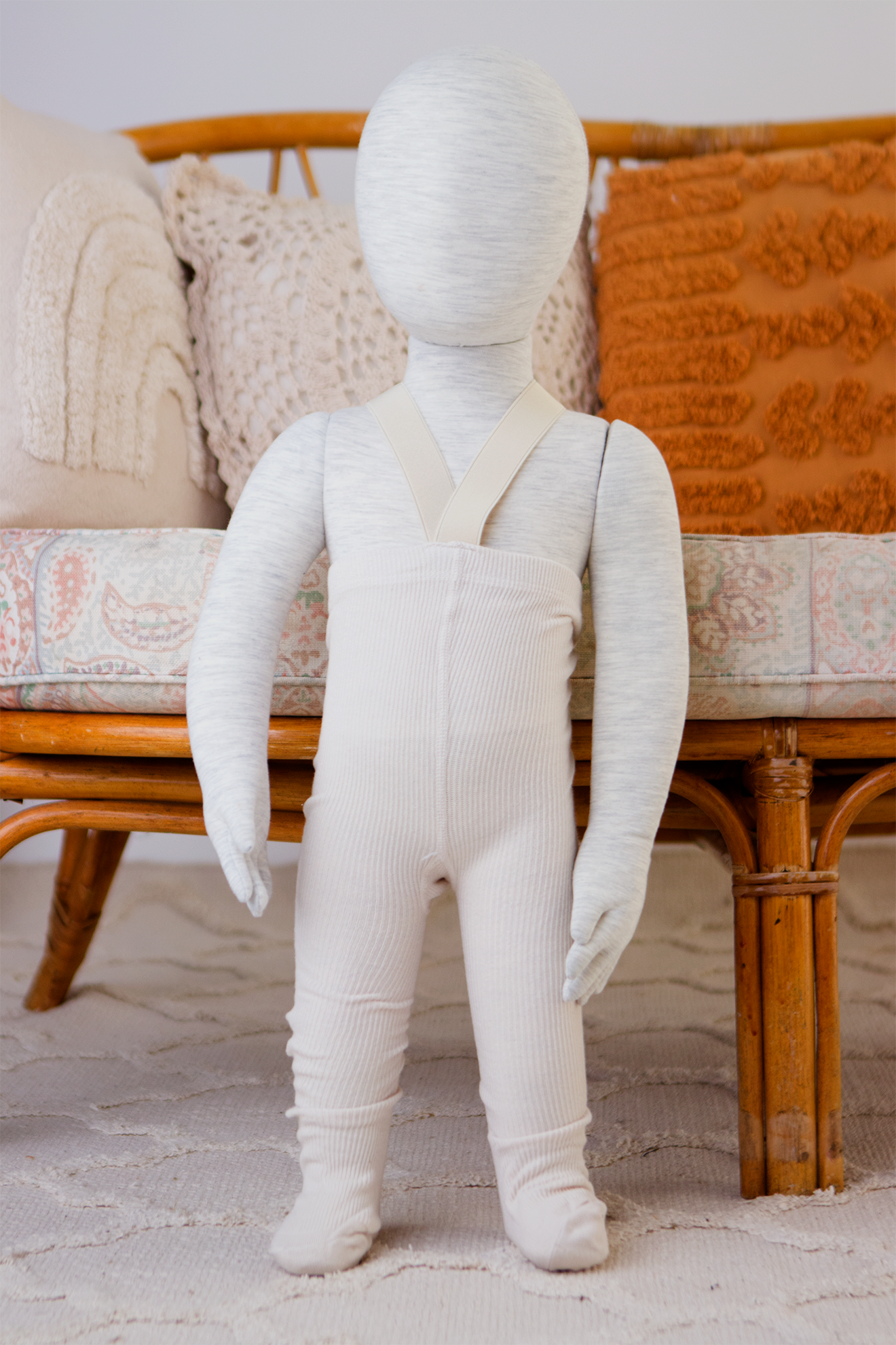 Dungaree Tights | Baby + Toddler Dungaree Tights | Vanilla | La Romi