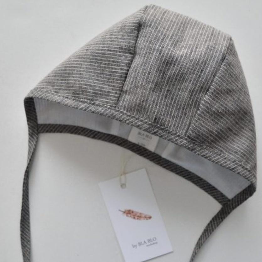 Baby Bonnet | Bunny Ear Baby Bonnets | Striped Slate | La Romi