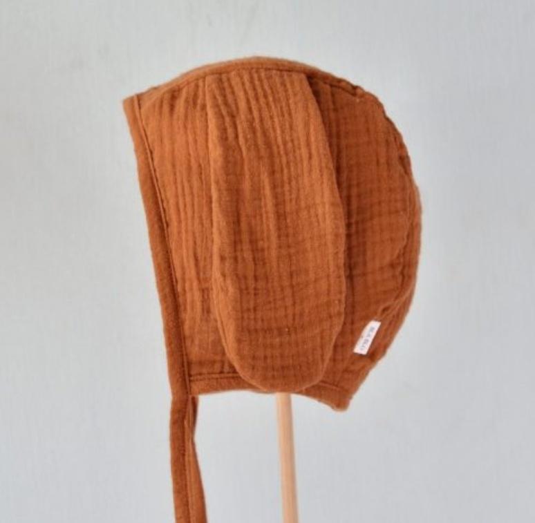 Baby Bonnet | Doggy Ear Baby Bonnets | Burnt Orange Muslin | La Romi