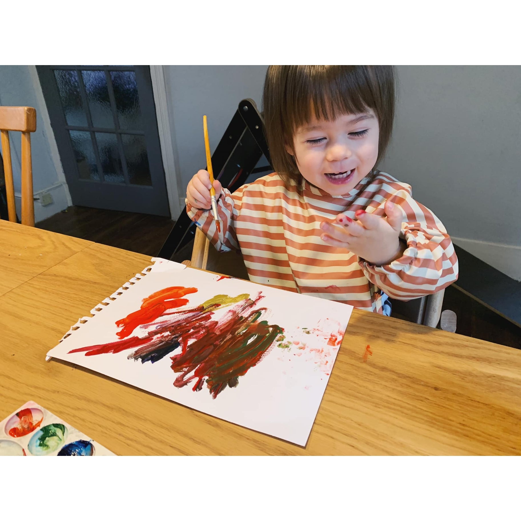 Cover All Bibs | Catch All Cape Bibs | Retro Stripes | La Romi