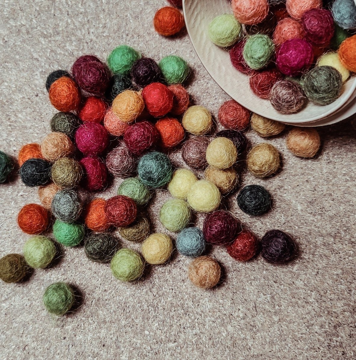 Mini felt balls in Autumnal - La Romi | Baby Fashion