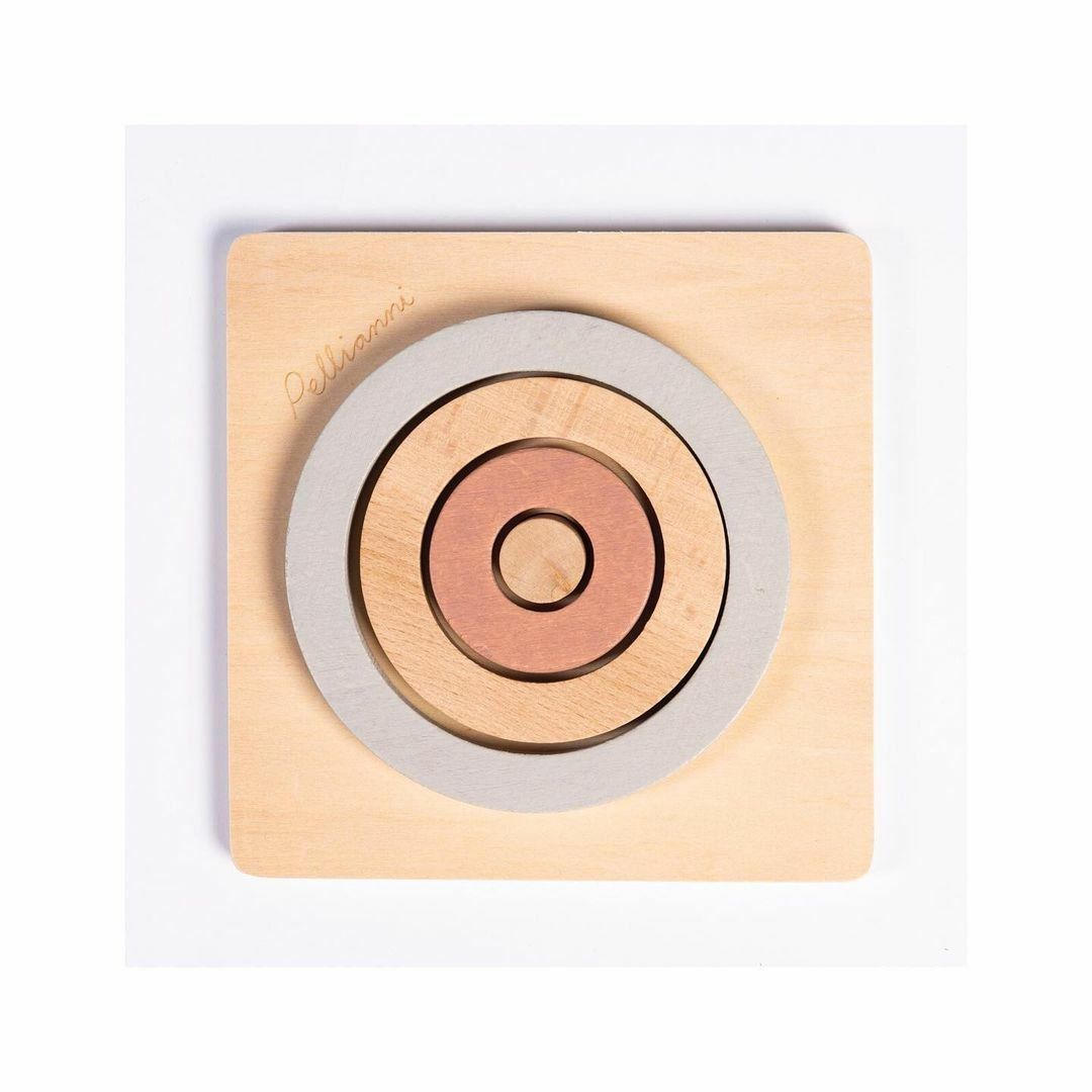 Wooden Toys | Pellianni Baby Round Puzzle | Dust | La Romi