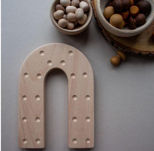 Wooden Toys | Wooden Tall Rainbow - Fine Motor Board | La Romi