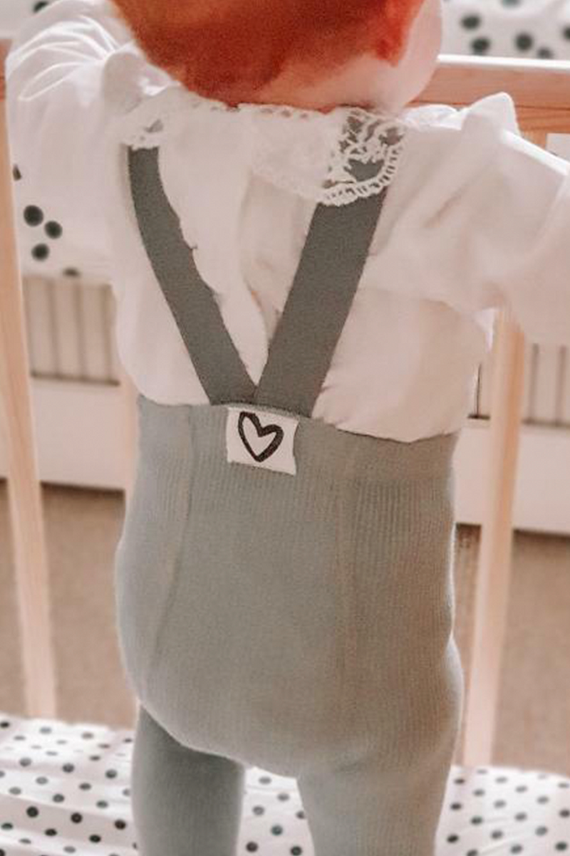 Dungaree Tights | Baby + Toddler Dungaree Tights | Pistachio | La Romi