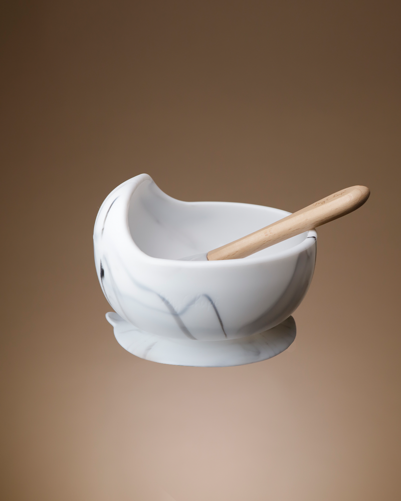 Bowls | My 1st Weaning Bowl + Spoon | Marble | La Romi