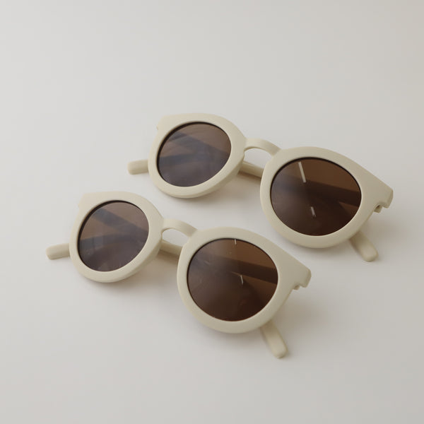Sunglasses | Parent Aviator Sunglasses | Ivory | La Romi