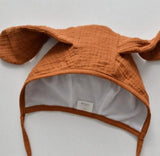 Baby Bonnet | Doggy Ear Baby Bonnets | Burnt Orange Muslin | La Romi