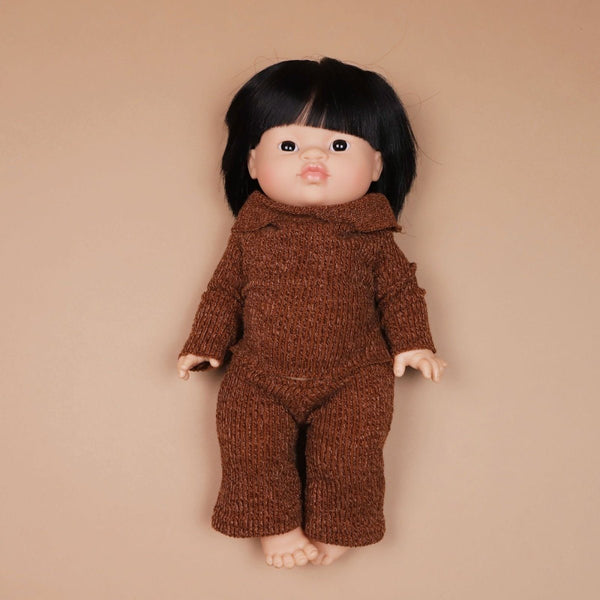 Doll | ENSEMBLE "CARLA" IN COGNAC FOR DOLLS | La Romi