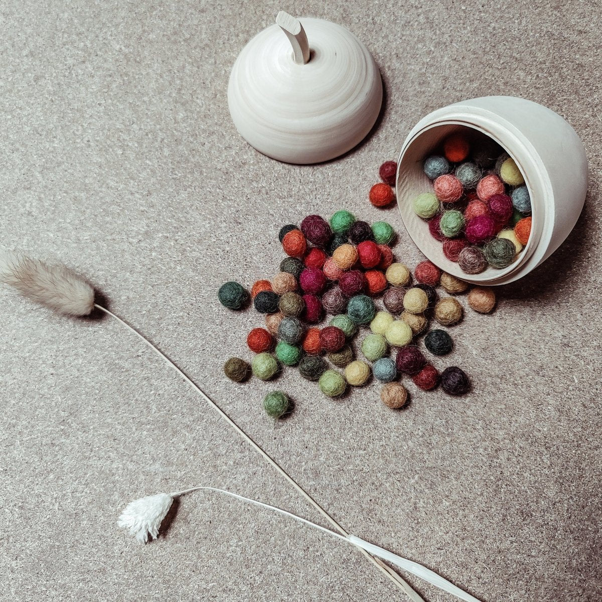 Mini felt balls in Autumnal - La Romi | Baby Fashion