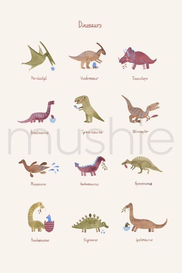 Posters | Mushie Poster | Dinosaur | La Romi