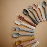Cutlery | Mushie Cutlery | Fork + Spoon | Ivory | La Romi