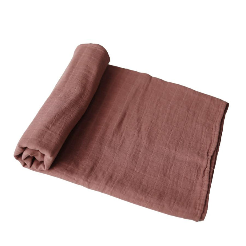 Swaddle Blankets | Mushie Muslin Swaddle Blankets | Cognac | La Romi