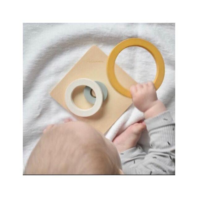 Wooden Toys | Pellianni Baby Round Puzzle | Mustard | La Romi